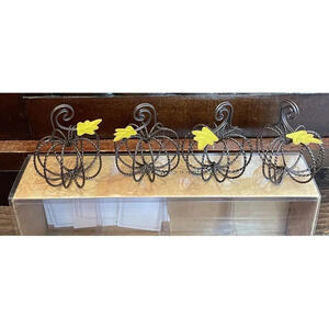 Pier 1 Imports Pumpkin Place Card‎ Holders Set Of 4 Thanksgiving Fall Decor NEW